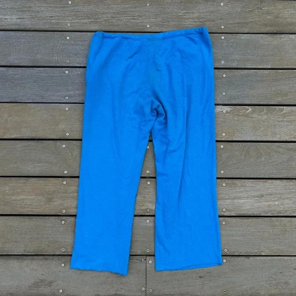 Y2K Blue Care Bear Capri Sweatpants w/ Grumpy Care Bear Graphic and Drawstring - Picture 5 of 7